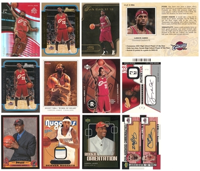2003-04 Fleer & Assorted Brands James/Wade/Anthony Card Collection (12 Different) Featuring Rookie Card, Serial-Numbered & Signed Examples!